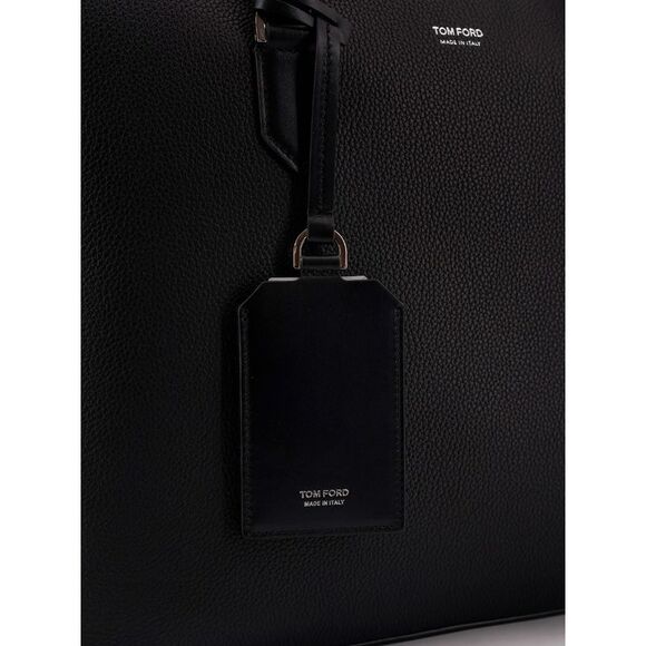 Tom Ford Men Hammered Leather Working Bag With Logo On The Front - Picture 5 of 5